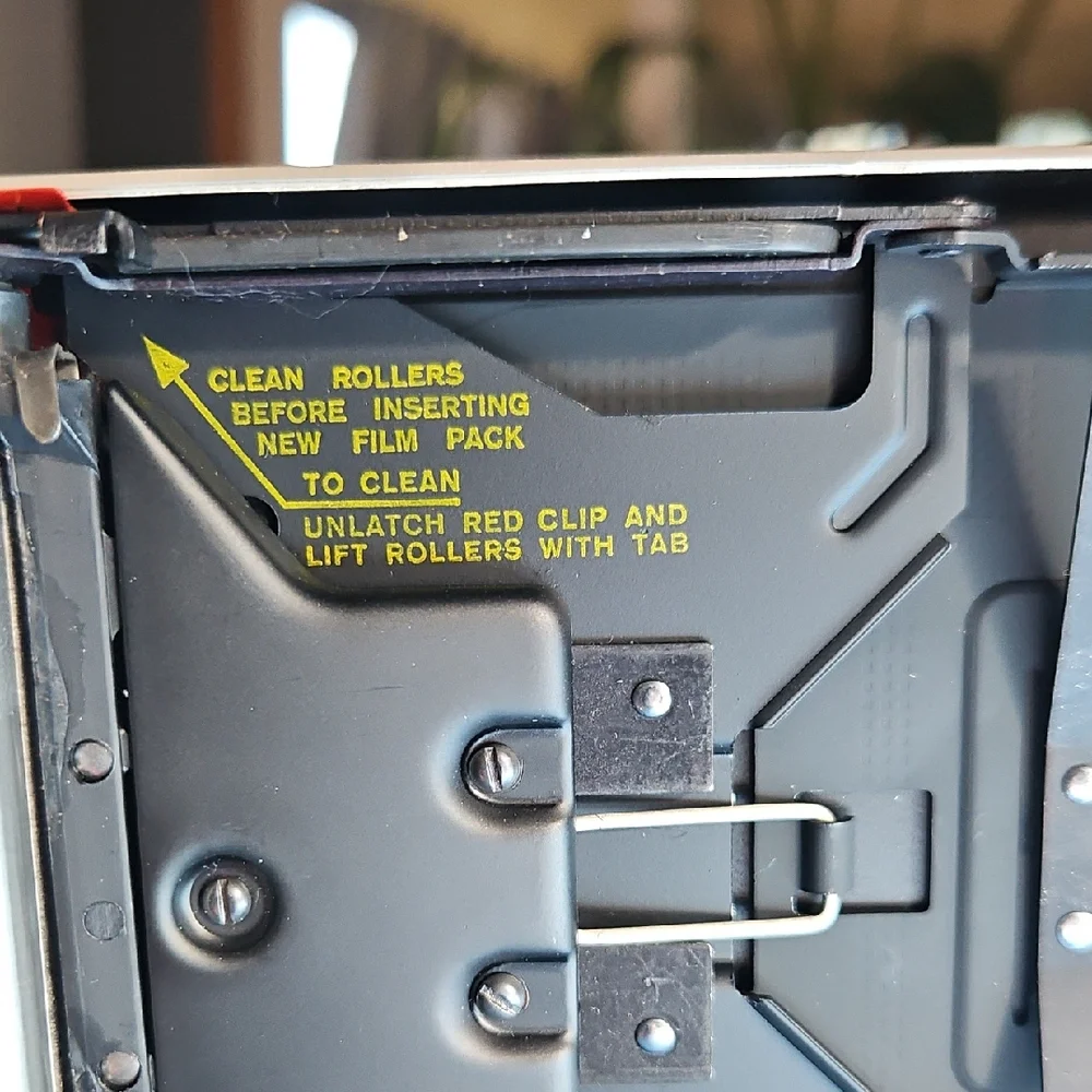 Polaroid Box with Navy Blue and Yellow Lettering